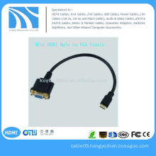 1FT 0.3M Mini HDMI Male to VAG HD15 Female M/F Connector Adapter HDTV Cable 30cm